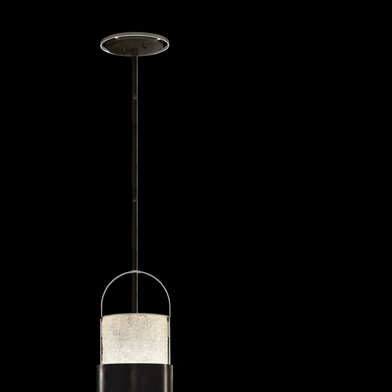 Luminaire suspendu rond BOND 8, Noir / argent, Transparent