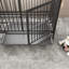 Grande cage pour animaux avec rampe et tiroir d'alimentation: support en fer, 56,72 po Profondeur, 23,15 de largeur, 33,56 de hauteur, noir et gris anthracite