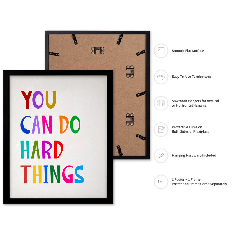 You Can Do Hard Things No2, Black Framed, Poster, 11"H x 14"W