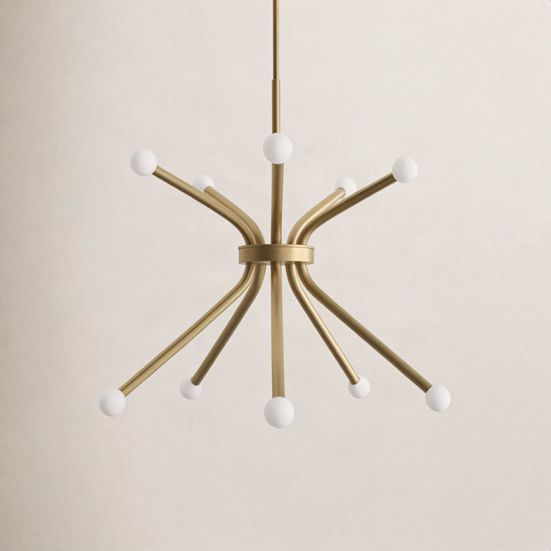Narsi Axton Chandelier, Lacquered Brass