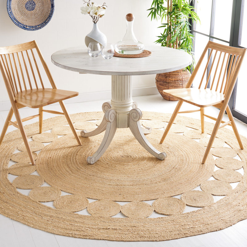 Venessa Natural Fiber Hand Woven Jute Solid Color Rug, Round 10'
