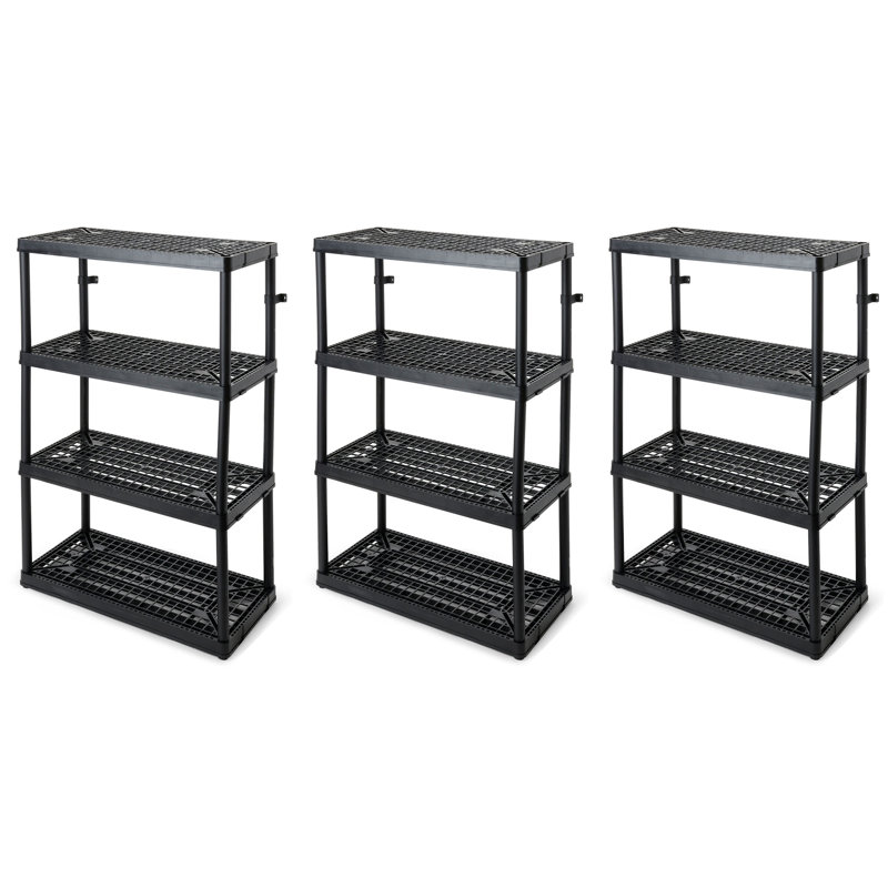 36'' W Plastic Shelving Unit, 54.5" H x 36" W x 18" D
