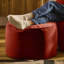 Milano 55Cm Wide Velvet Round Pouffe Ottoman-1485698561