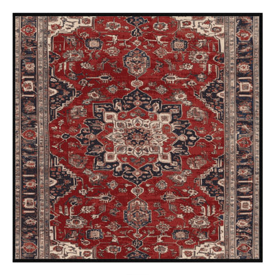 Machine Washable Persian Brown Area Rug