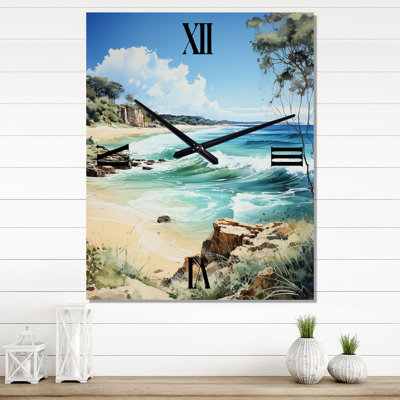 Australie Byron Bay Coastal - Horloge murale moderne nautique et de plage