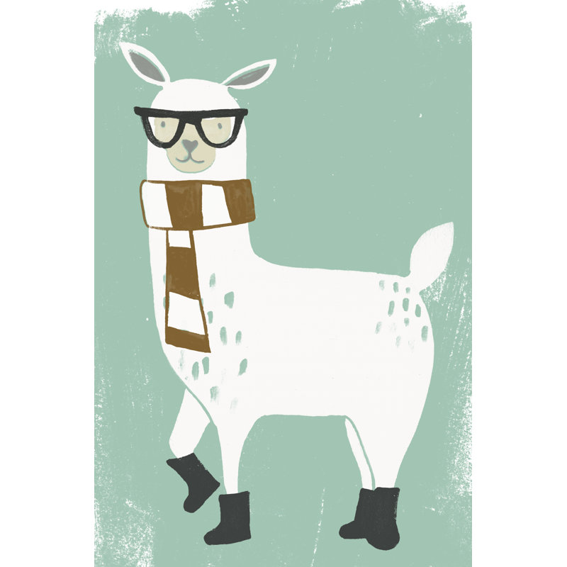 Bundle up Llama II -  Painting, 122 cm H x 81 cm W, Wrapped Canvas