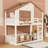 Wood Bunk Bed With Bookshelf-178354894-178354895