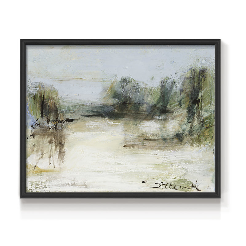 Wintery Horizon III - Reproduction encadrée - Restickable, H 22 po x l 28 po, Noir, noir, noir, noir