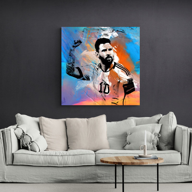 " Lionel Messi " by Stephen Chambers, 20" H x 20" W x 1.5" D
