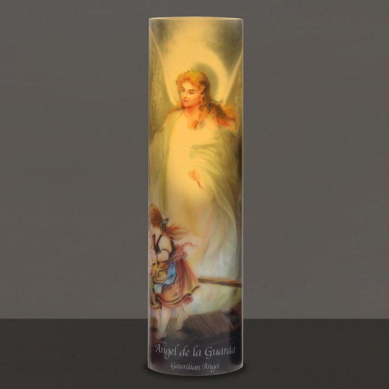 Unscented Flameless Pillar Candle with Plastic Holder