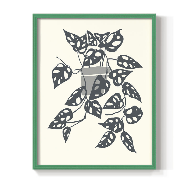 «Growing Leaves II», reproduction encadrée - bois massif, H 21 po x l 17 po, Vert