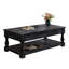 Table basse polyvalente à plateau relevable noir vieilli avec tablettes et plateaux de rangement-340295081