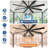 72 Inch Large Ceiling Fan, Modern 8-Blade Walnut and Wood Grain Indoor Outdoor Fans with Remote App Control, Quiet DC Motor Reversible 6 Speed Timer(Excluding bulb)-1765322963-1765322964