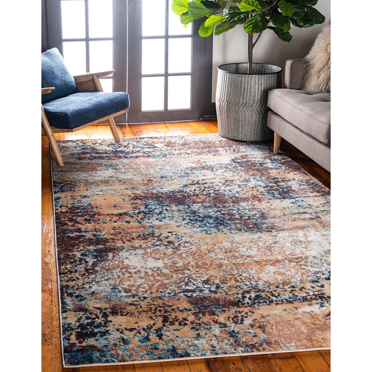 Elleker Abstract Brick Red Area Rug