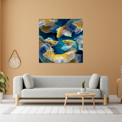 Contemporary Art Colorful Contemporary Goldfish Fish Art