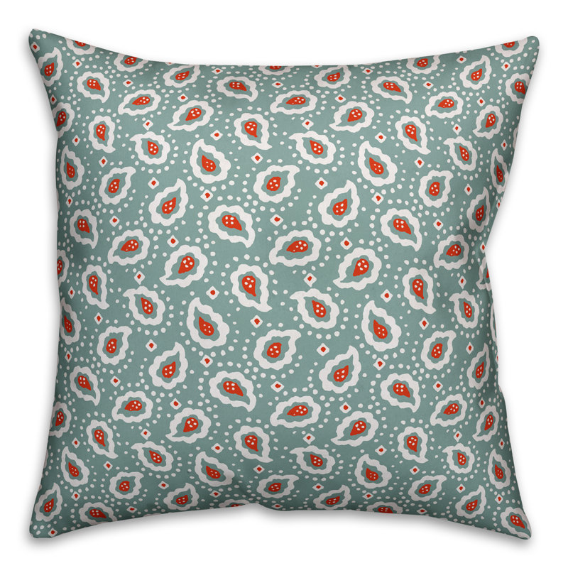 Coussin Paisley, 18 po x 18 po, Bleu, Intérieur