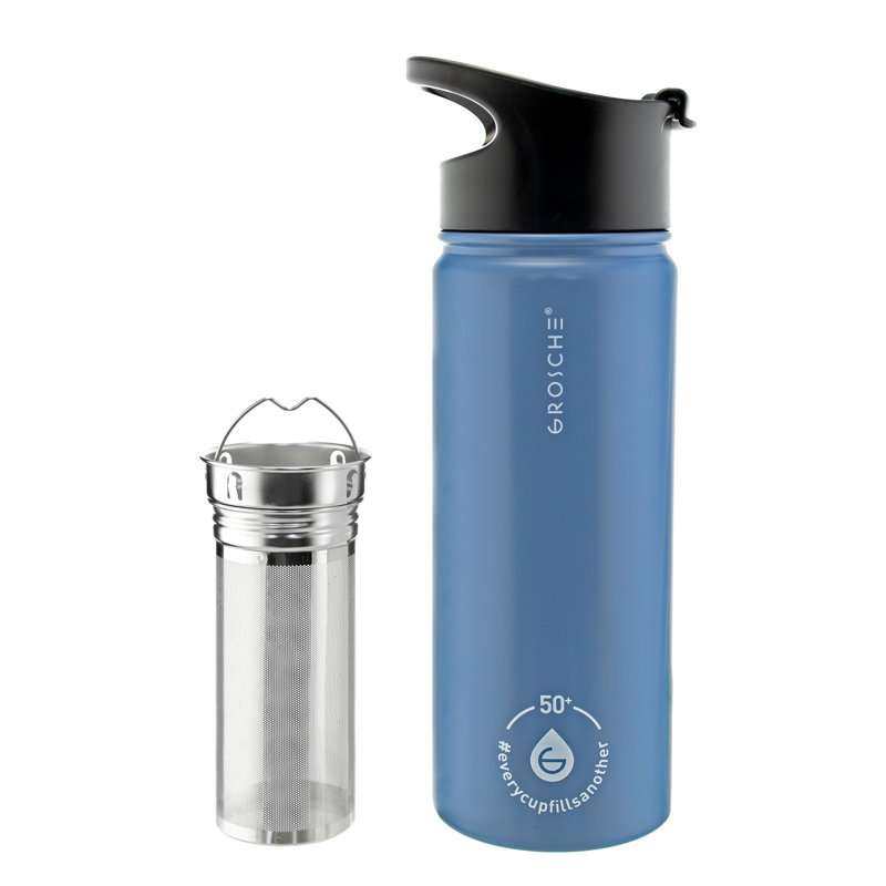 Bouteille d'eau GROSCHE Chicago Steel Infusion, Ardoise, 16 oz