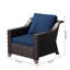Chaise longue d'extérieur en osier avec coussins-457850163
