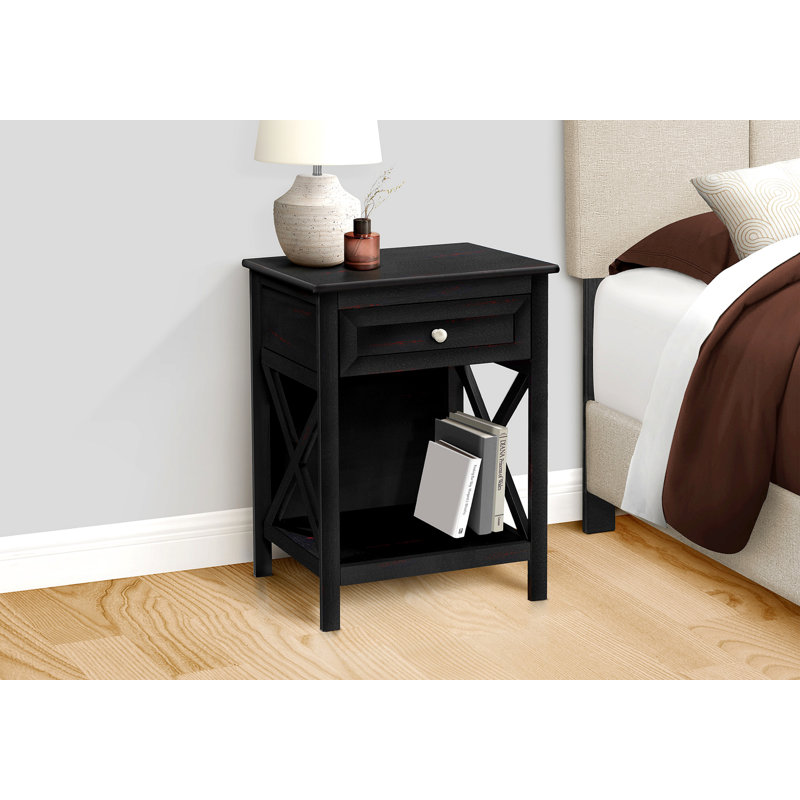 Jaxlynn End Table with Storage, Black