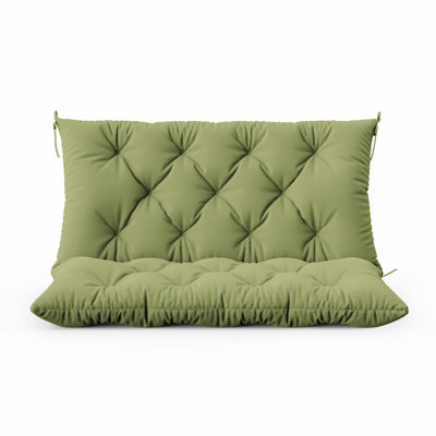 Outdoor 5" Bench Cushion For 2-3 Seaters, Porch Waterproof Swing Cushion With Backrest