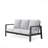 75" All-Weather Aluminum 3-Seat Patio Sofa With Thick Light Gray Cushions & Black Frame-328072585