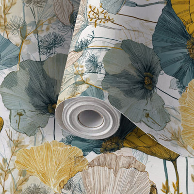 Peel and Stick Wallpaper Contact Paper Elegant Vine Foliage Minimalist Artwork Self Adhesive and Removable 24in x 118in(60x300cm)