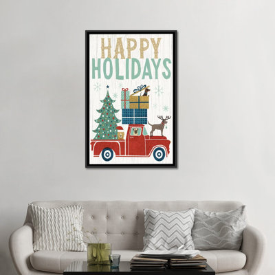 " Holiday on Wheels Series: Happy Holidays II " Textual Art Print