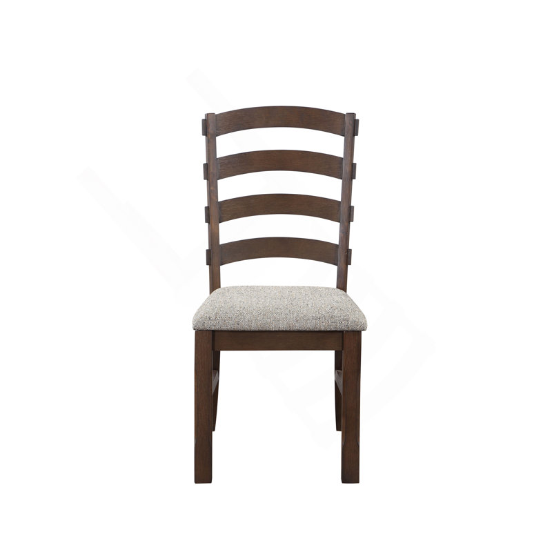 Ensemble de 2 chaises d'appoint en tissu gris, brun rustique et chêne