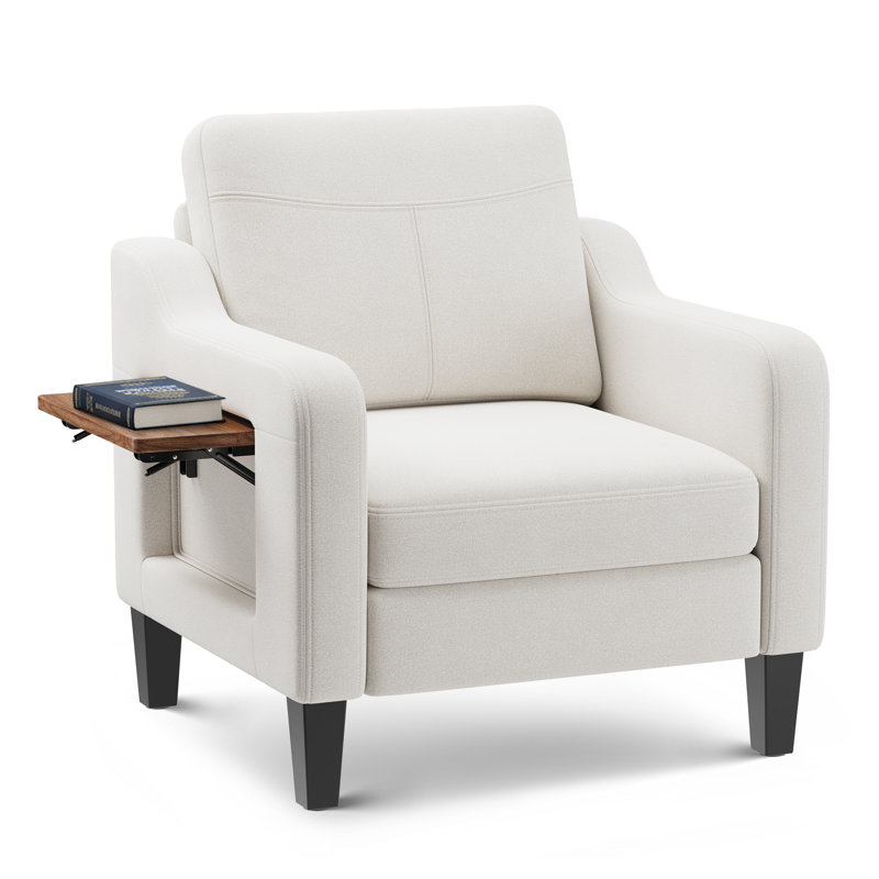 29.9" Wide Mid-Century Upholstered Premium Fabric Chair,Sofa, Beige