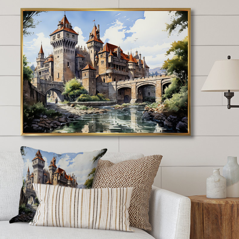 Marjoree Fortresses Majestic Guardians, H 24 po x l 32 po x P 1 po, Cadre flottant doré