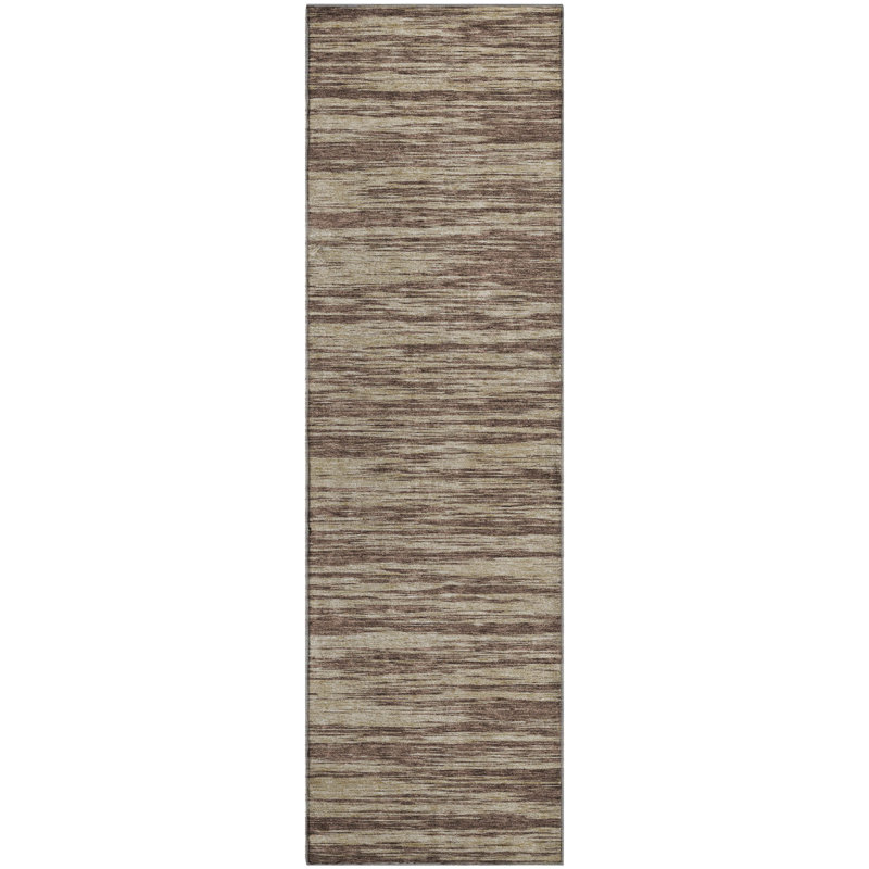 Premium Machine Washable Prisco Brown Rug, Runner 2'3" x 7'6"