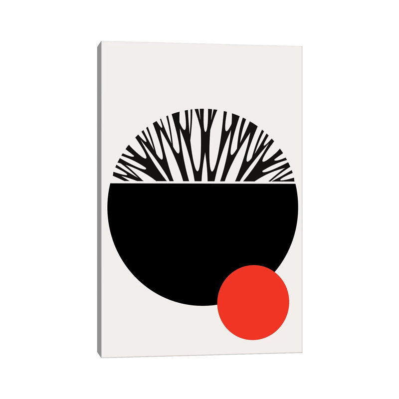 «Abstractika - Red + Black» par Kubistika - impression sur toile tendue, H 18 po x l 12 po x 1,5 po