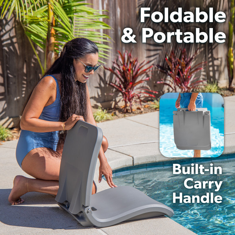 Chaise de bord de piscine portative moderne Coast, Gris