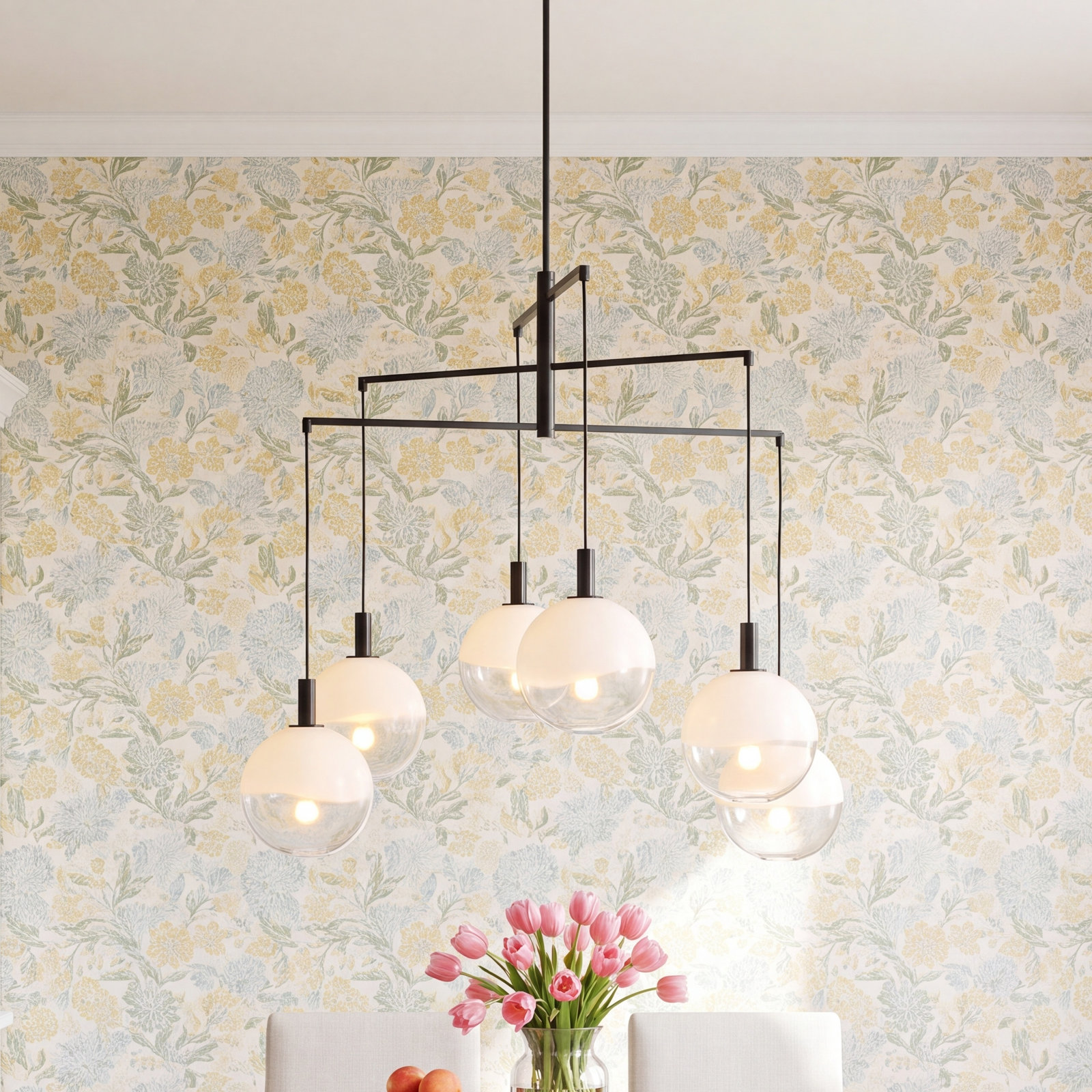 Colyt Chandelier, 6 Lights, Aged Iron, 38.125" H x 39.75" W x 39.75" D