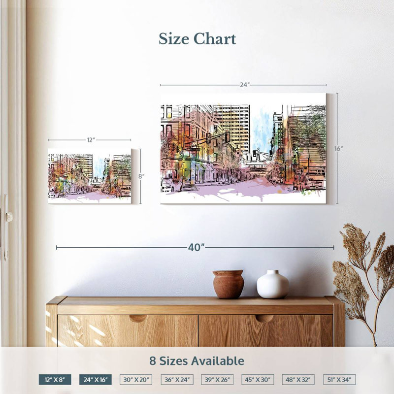 Sireci Fort Wayne City Street, 16" H x 24" W
