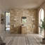 Meuble-lavabo simple 24 po avec plateau en pierre blanc brillant, 1 tiroir, 2 portes, moderne-628504314