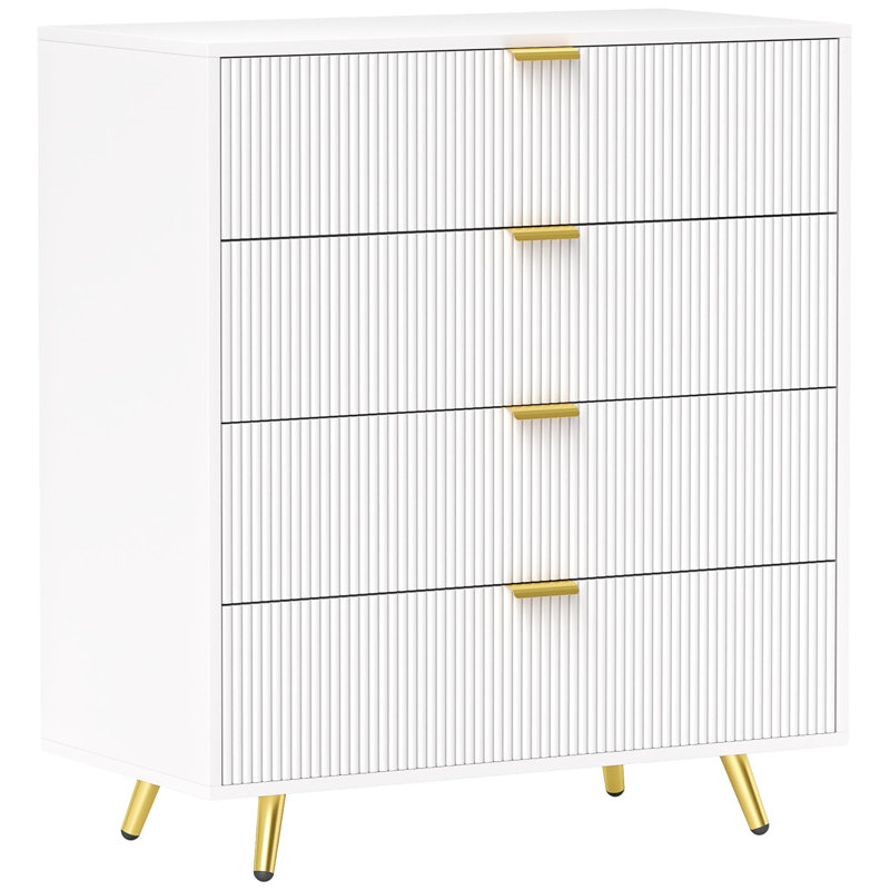 Baylum 10cm W 4 - Drawer Chest of Drawers, White
