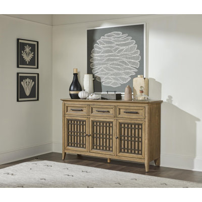 Chrishawn Credenza (3 Felt Lined Drawers, RSF Jewellery Tray in top drawer, 3 Doors, 3 ADJ/REV/REM wine shelves)