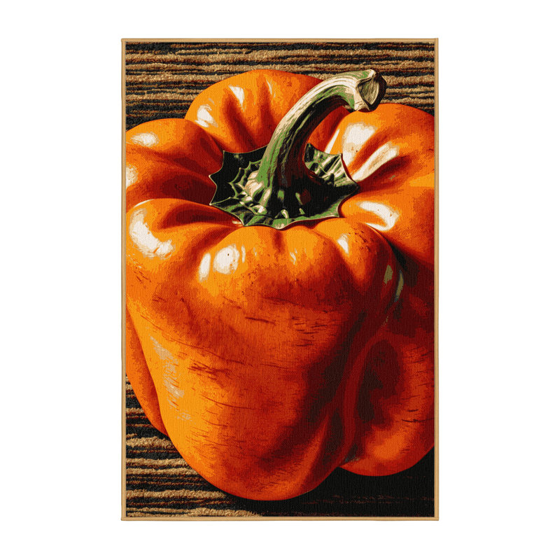 Washable Bell Pepper Orange Vegetables Area Rug, Runner 2' x 4'