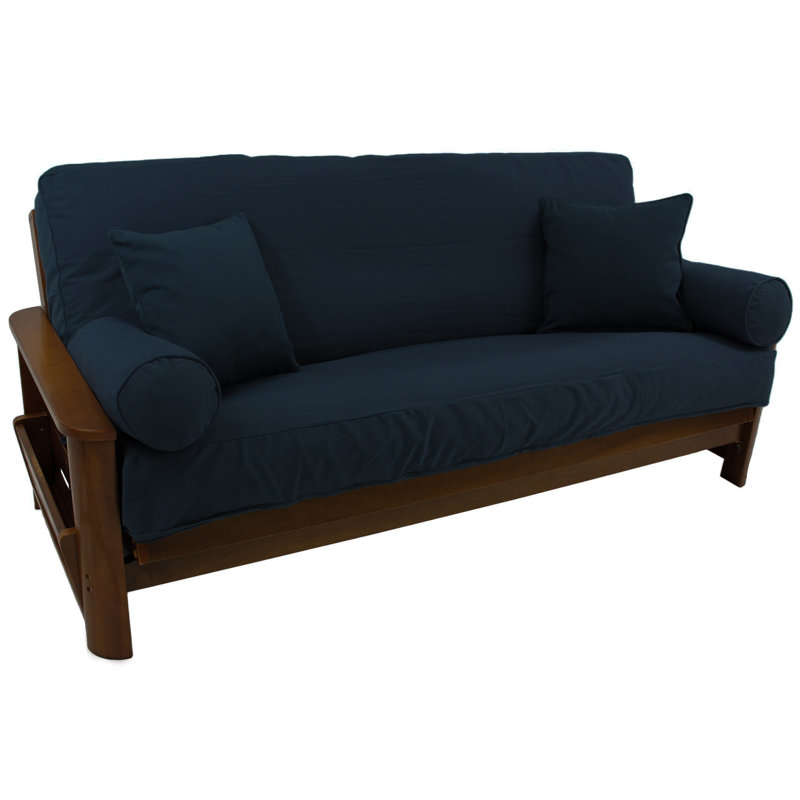 Housse pour futon à coussins carrés/rectangulaires, Bleu marine