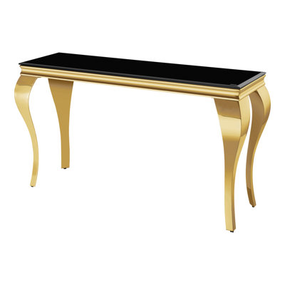 Edelburg Beveled Tempered Glass Top Side Table