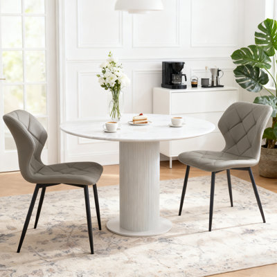 Upholstered Armless Dining Chair With Wraparound Backrest