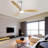 Integrated LED Ceiling Fan With Light And Remote Control Solid Wood Blades For Living Room