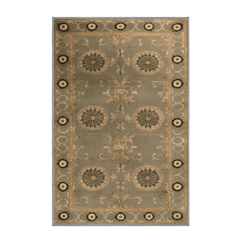 Tapis brun français lavable à la machine, Rectangle 5 pi x 8 pi