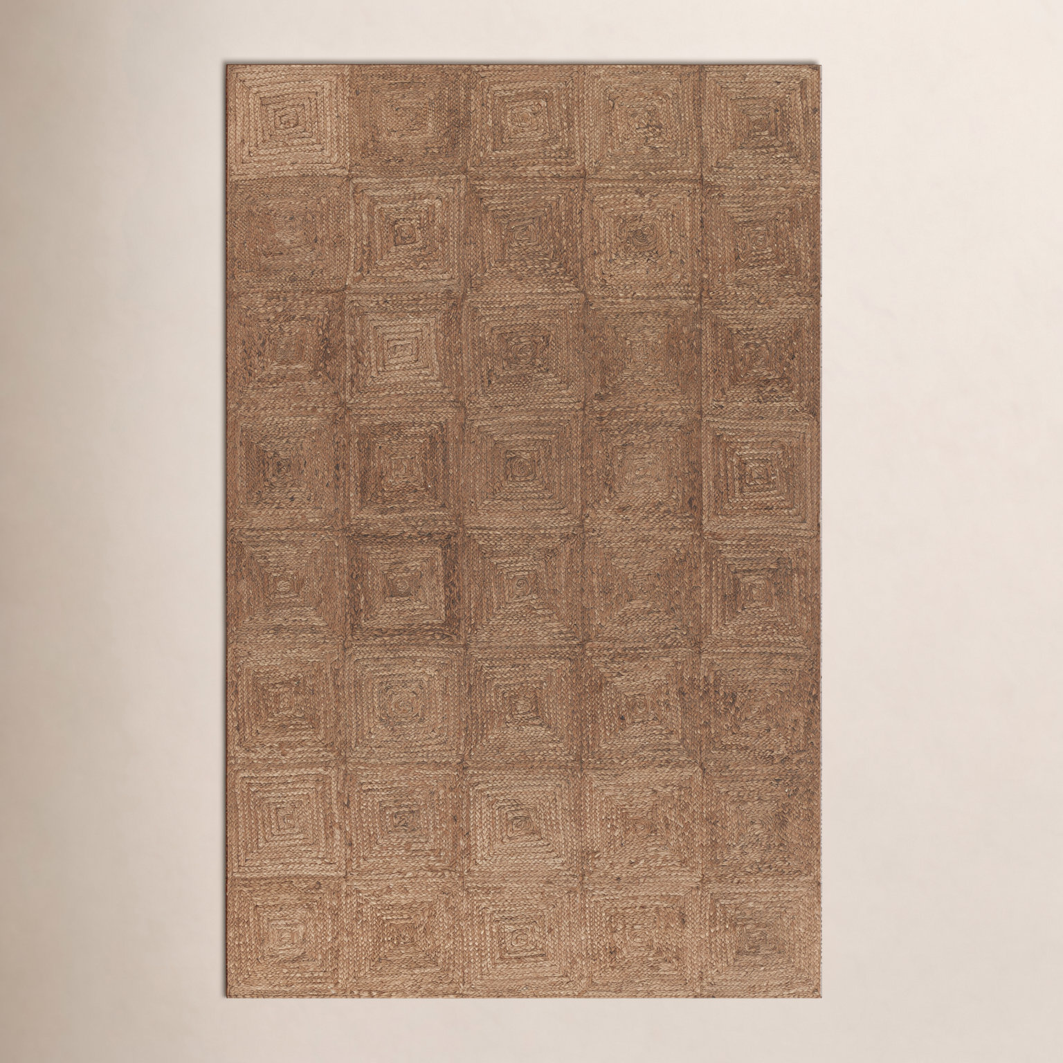 Mykonos Brown Hand-Woven Geometric Jute Rug, Rectangle 8'10" x 11'10"