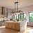  32 in. 5-Light Rustic Linear Cage Chandelier with Wooden Frame and Metal Rod for Kitchen Island (Bulbs Not Included)-1293775723