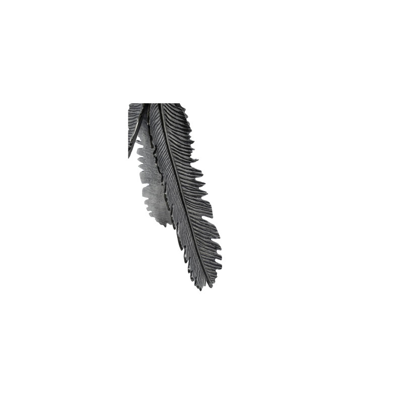 Table d'appoint ronde en aluminium argent antique Leaf, 43 cm L x 43 cm P x 50 cm H