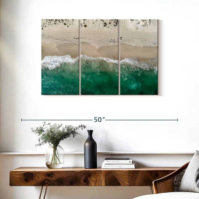 Vue aérienne de Gillard Beach Shore, H 24 po x l 38 po