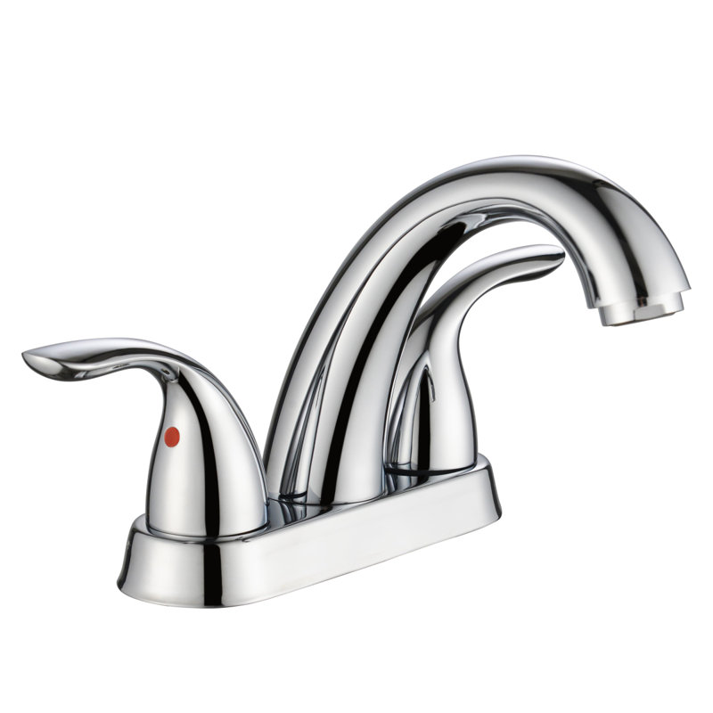 Robinet de lavabo de salle de bain à 2 poignées 5,45 po certifiées CUPC par deux (finition chromée), Chrome chrome