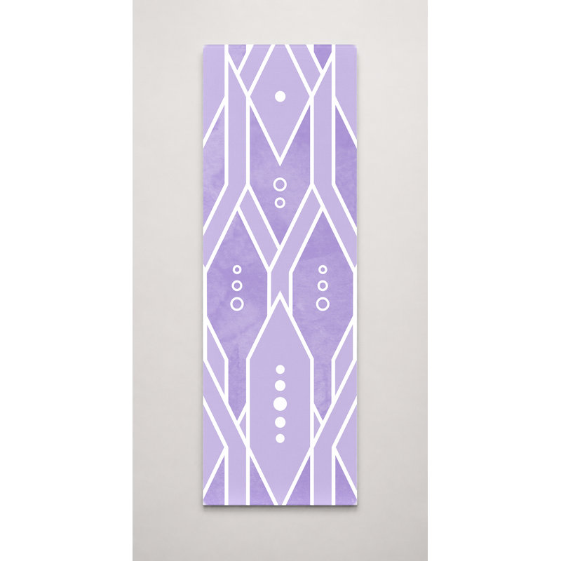 Impression sur toile mauve à motif géométrique de losanges, 16" W x 48" H